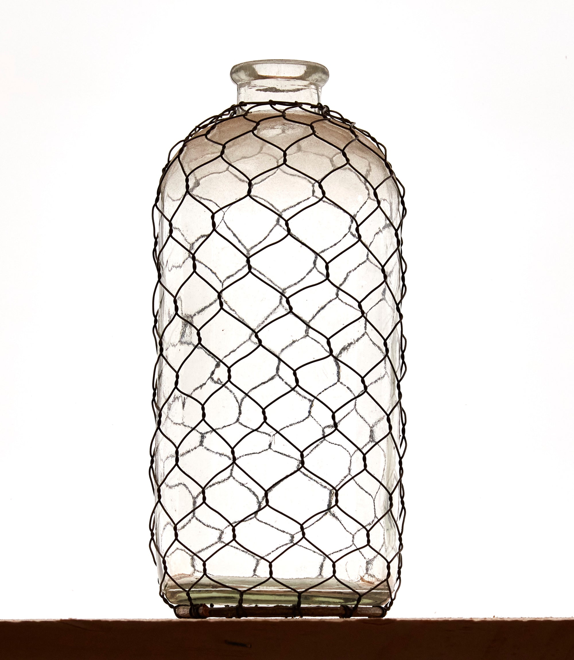 Medium Narrow Bottle - Wire covered Bottle