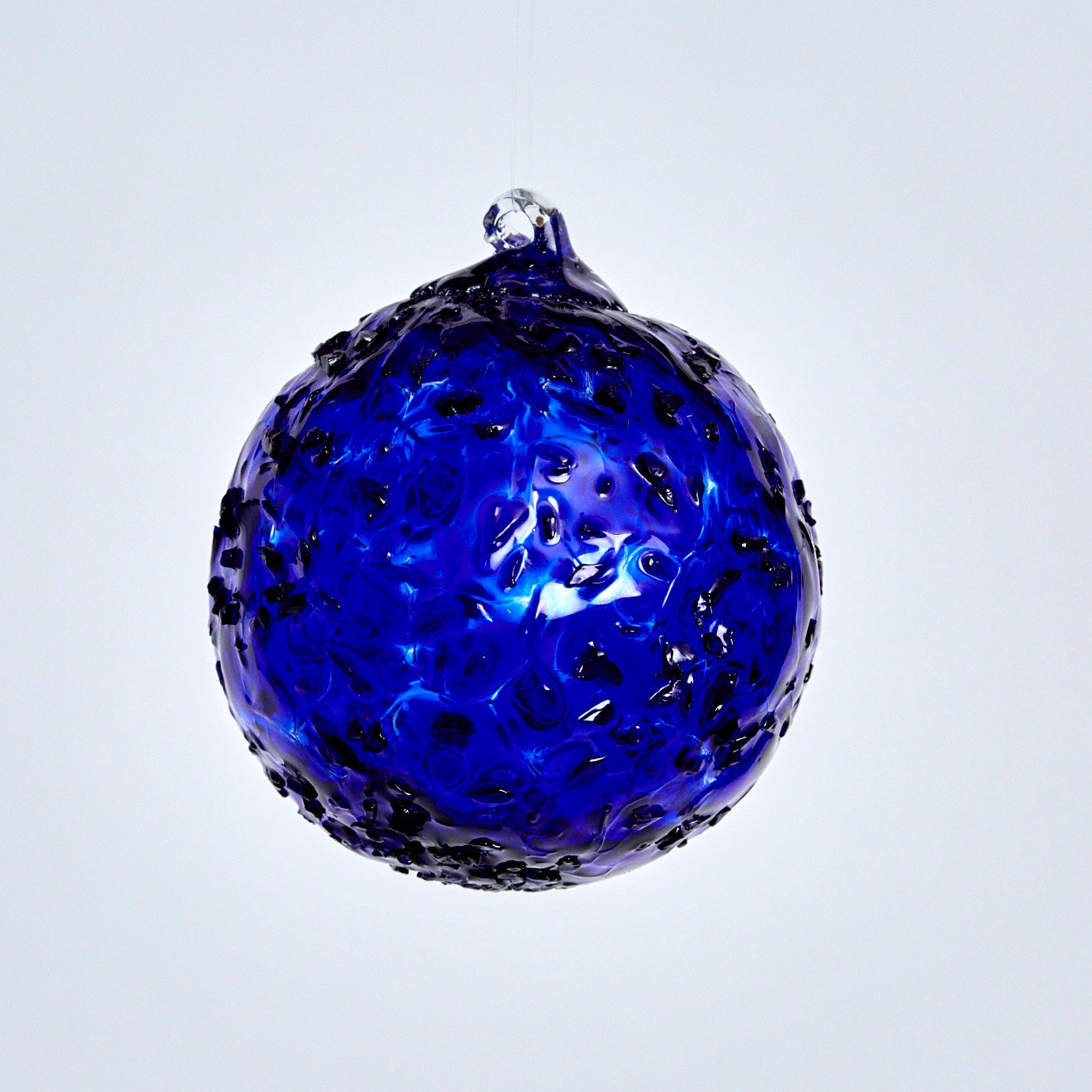 3" Textured Ball Blue - Glass Ball