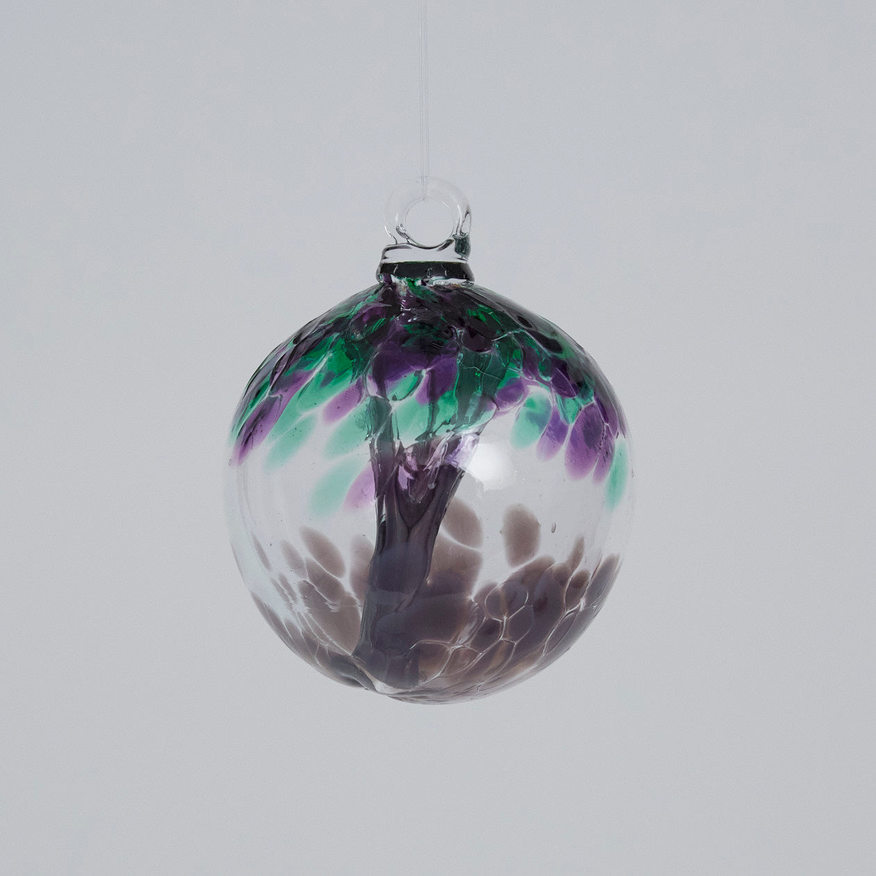 2" Tree Ball Green/Purple - Glass Balls